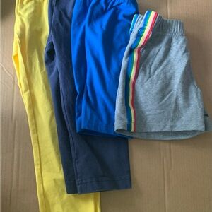 Hanna Andersson Yellow and Blue Leggings Rainbow shorts set 120 6 7 girls